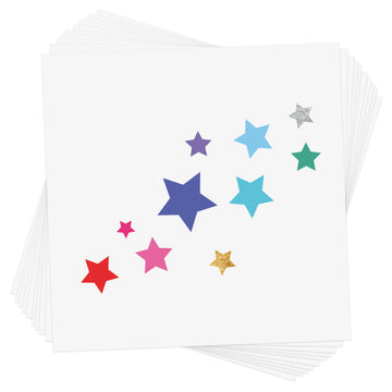 Adorn your eyes in the Rainbow Delight Stars temporary tattoos. @FlashTattoos #FLASHTAT